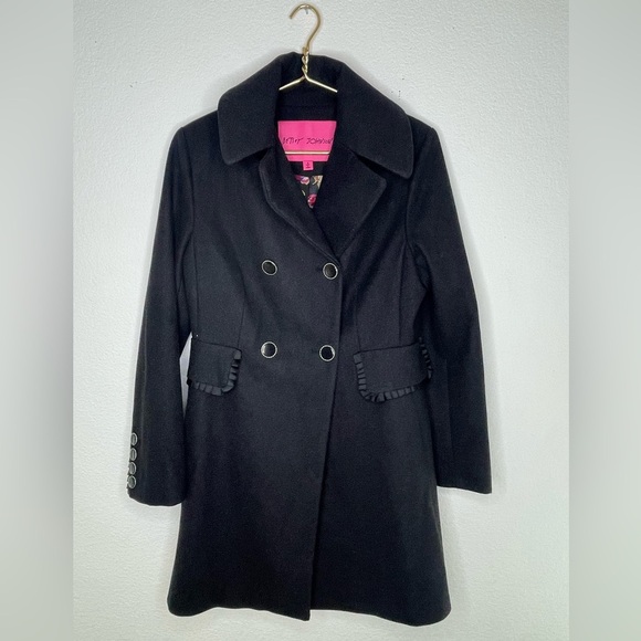 Betsey Johnson Jackets & Blazers - Betsey Johnson coat pea sz 8 charcoal gray fully lined